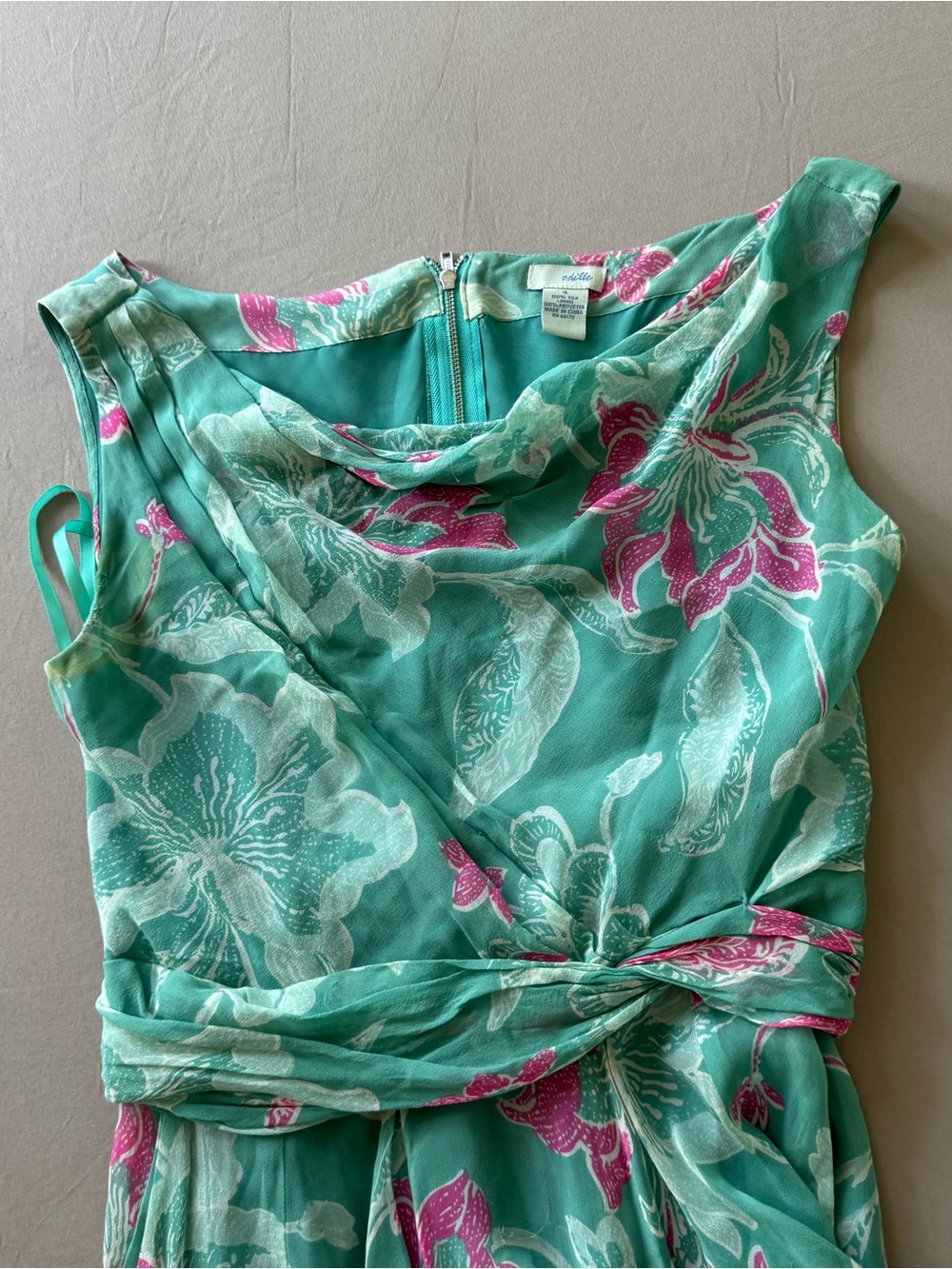Anthropologie Odille Sleeveless Silk Hibiscus Summer Dress - Picture 4 of 7